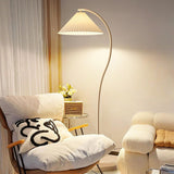 Modern Elegant White Flower Metal Arc Floor Lamp Image - 5