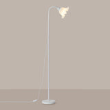 Modern Elegant White Flower Metal Arc Floor Lamp Image - 6