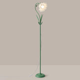 Modern Elegant White Flower Metal Arc Floor Lamp Image - 9