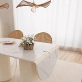 Modern Elegant White Stone Top Extendable Oval Dining Table Image - 8