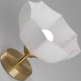 Modern Entrance Flower Coppery Semi-Flush Mount Light Image - 8