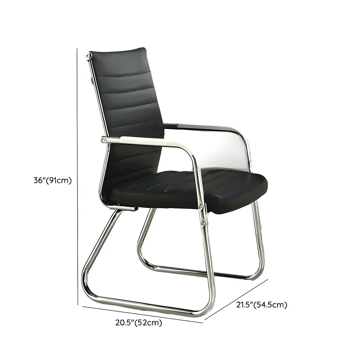 Modern Ergonomic Leather Chrome Base Office Chairs Image - 10