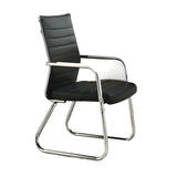 Modern Ergonomic Leather Chrome Base Office Chairs Image - 3