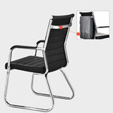 Modern Ergonomic Leather Chrome Base Office Chairs Image - 6