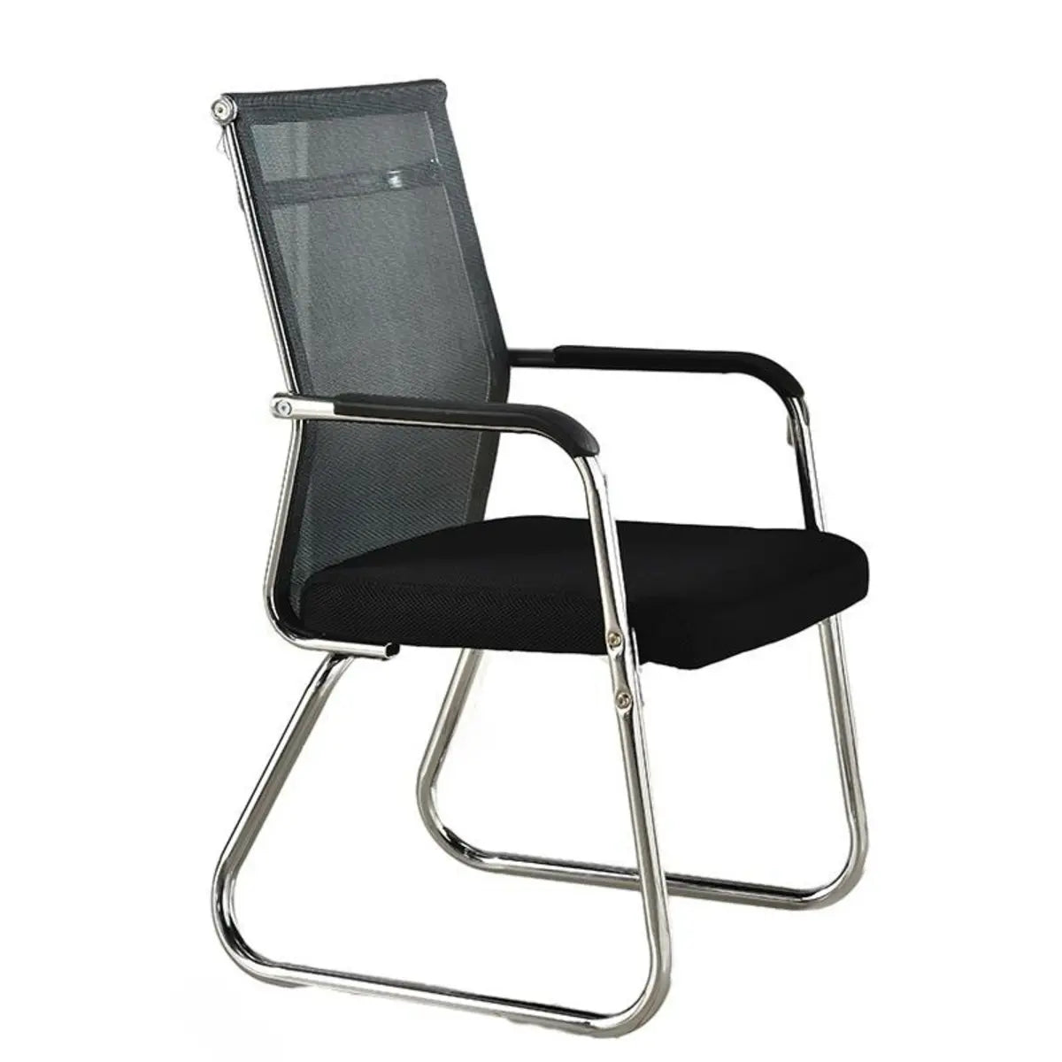 Modern Ergonomic Leather Chrome Base Office Chairs Image - 7