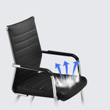 Modern Ergonomic Leather Chrome Base Office Chairs Image - 8