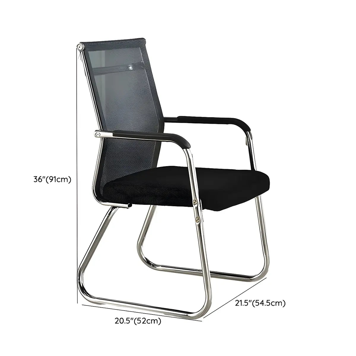 Modern Ergonomic Leather Chrome Base Office Chairs 