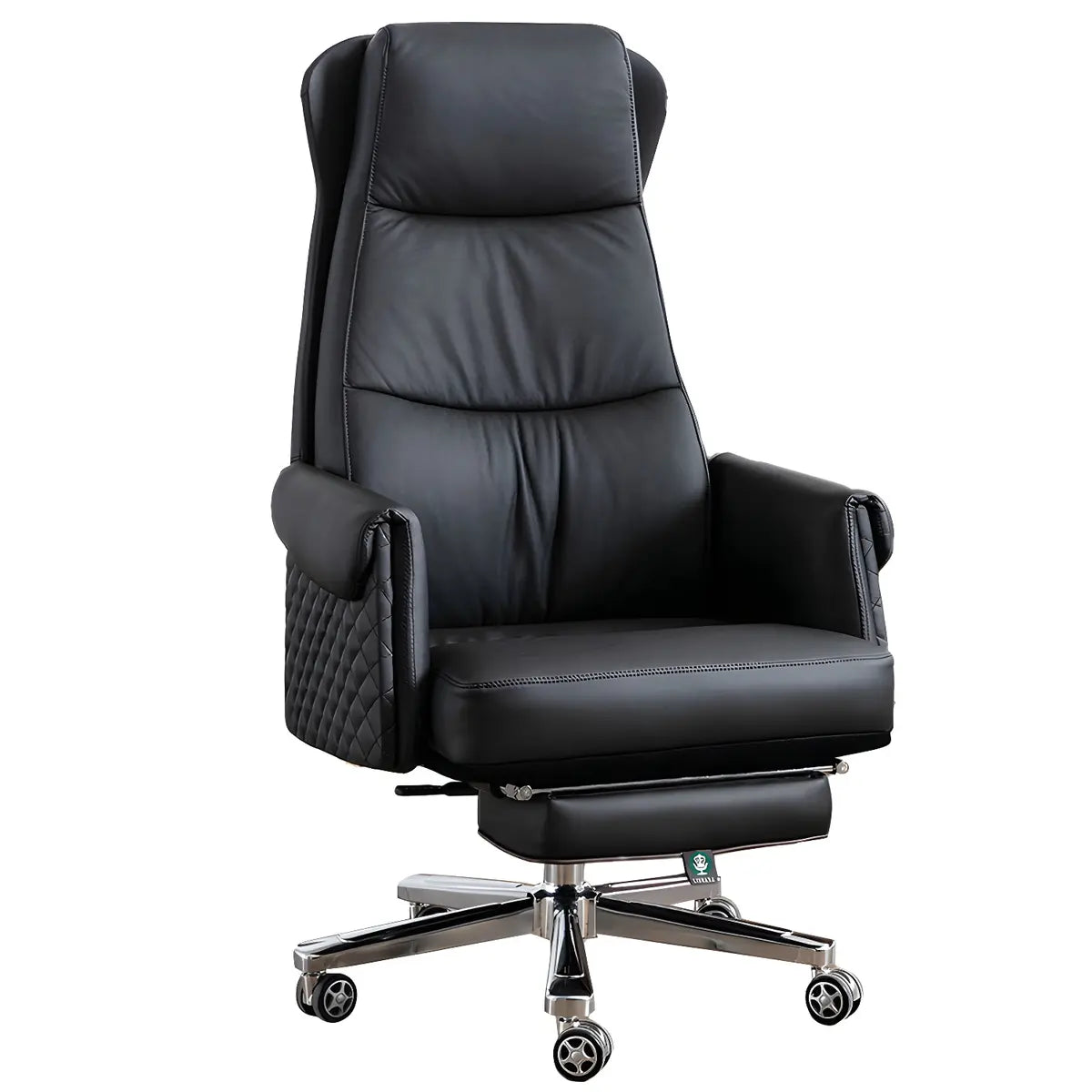 Modern Ergonomic Leather Office Chair with Wheels Image - 11