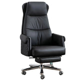 Modern Ergonomic Leather Office Chair with Wheels Image - 11