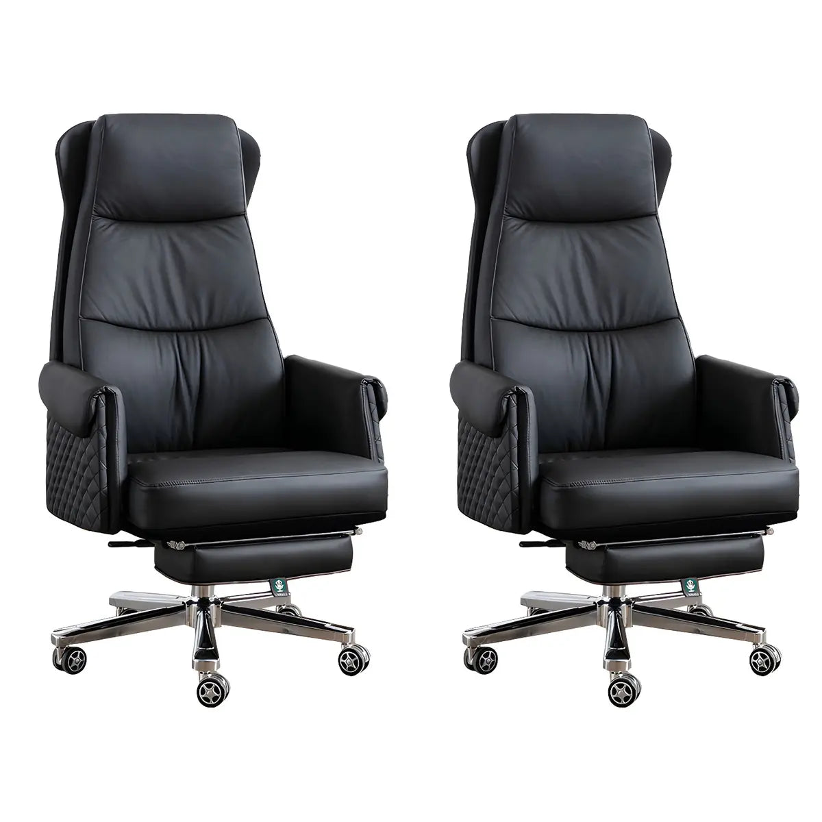 Modern Ergonomic Leather Office Chair with Wheels Image - 12