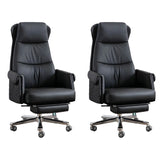 Modern Ergonomic Leather Office Chair with Wheels Image - 12