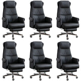 Modern Ergonomic Leather Office Chair with Wheels Image - 16