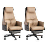 Modern Ergonomic Leather Office Chair with Wheels Image - 2