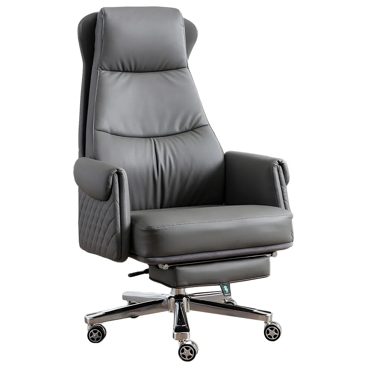 Modern Ergonomic Leather Office Chair with Wheels Image - 20