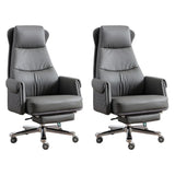 Modern Ergonomic Leather Office Chair with Wheels Image - 21