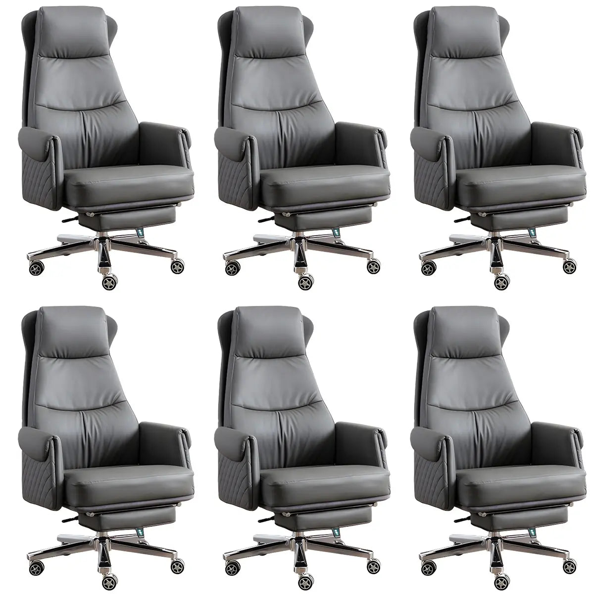 Modern Ergonomic Leather Office Chair with Wheels Image - 23