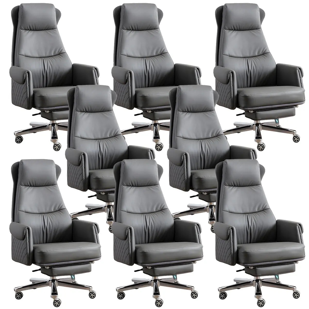 Modern Ergonomic Leather Office Chair with Wheels Image - 24