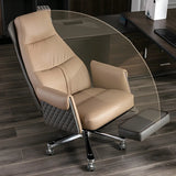 Modern Ergonomic Leather Office Chair with Wheels Image - 6