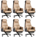 Modern Ergonomic Leather Office Chair with Wheels Image - 7