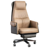 Modern Ergonomic Leather Office Chair with Wheels Image - 8