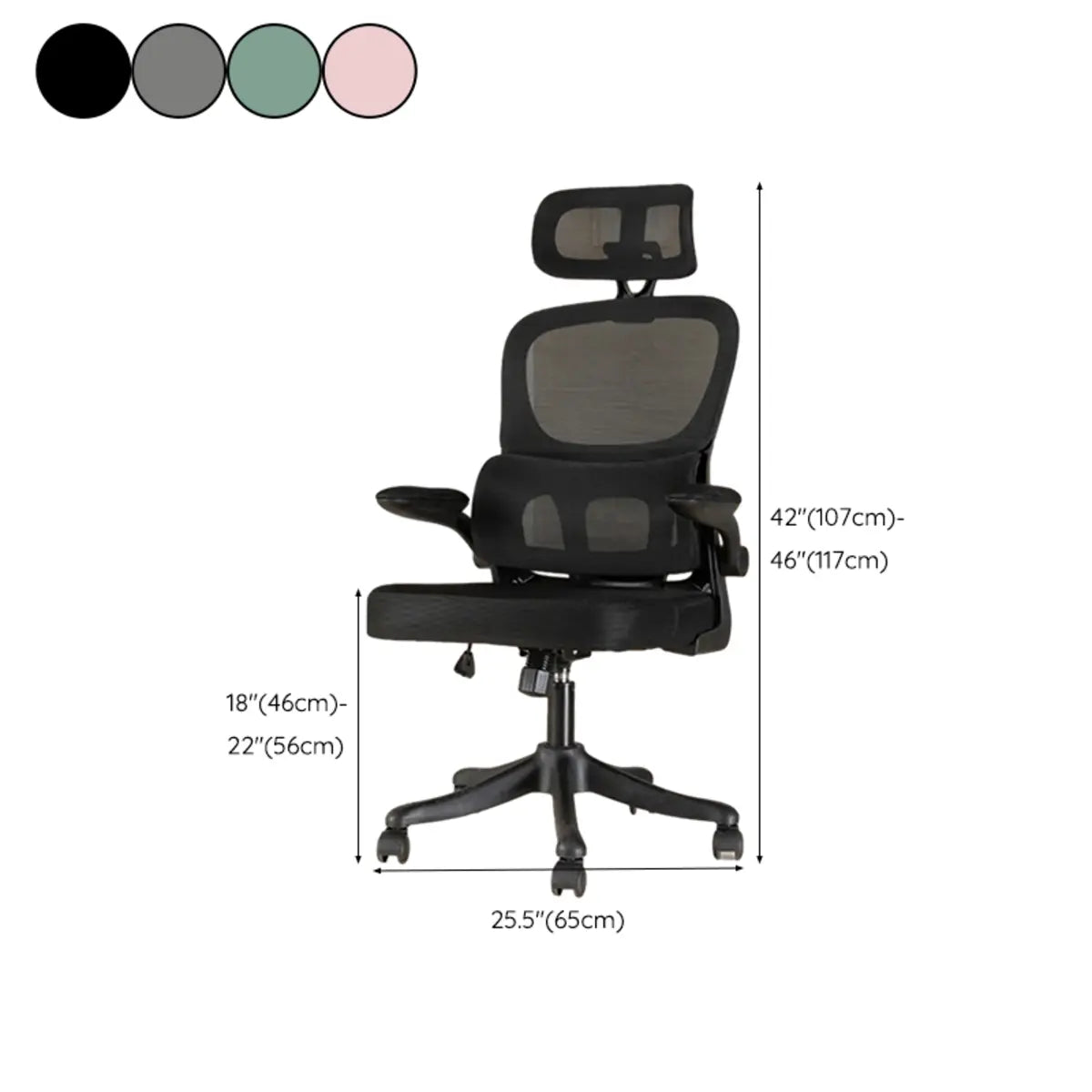 Modern Ergonomic Mesh Blue Adjustable Back Office Chair Image - 24