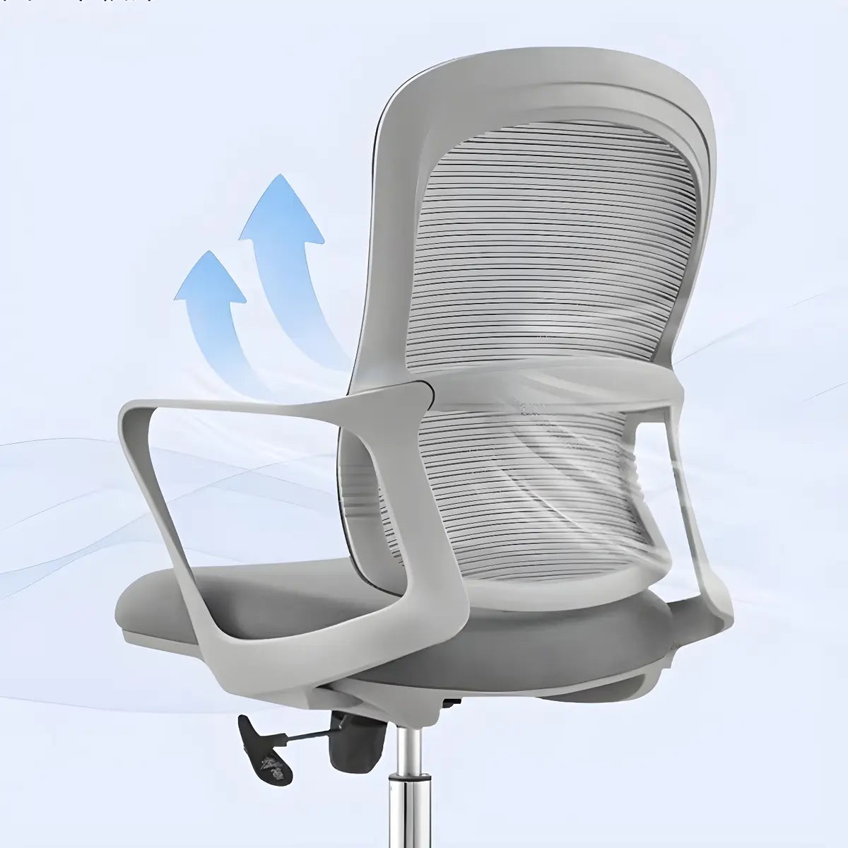 Modern Ergonomic Mesh Home Adjustable Grey Office Chair Image - 12