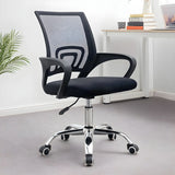 Modern Ergonomic Mesh Metal Base Black Office Chair Image - 1