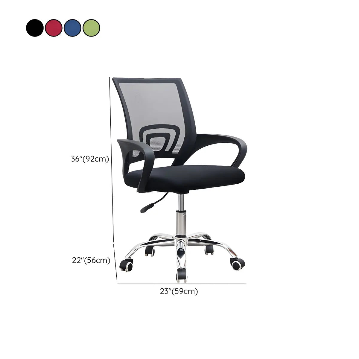 Modern Ergonomic Mesh Metal Base Black Office Chair 