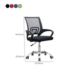 Modern Ergonomic Mesh Metal Base Black Office Chair #size