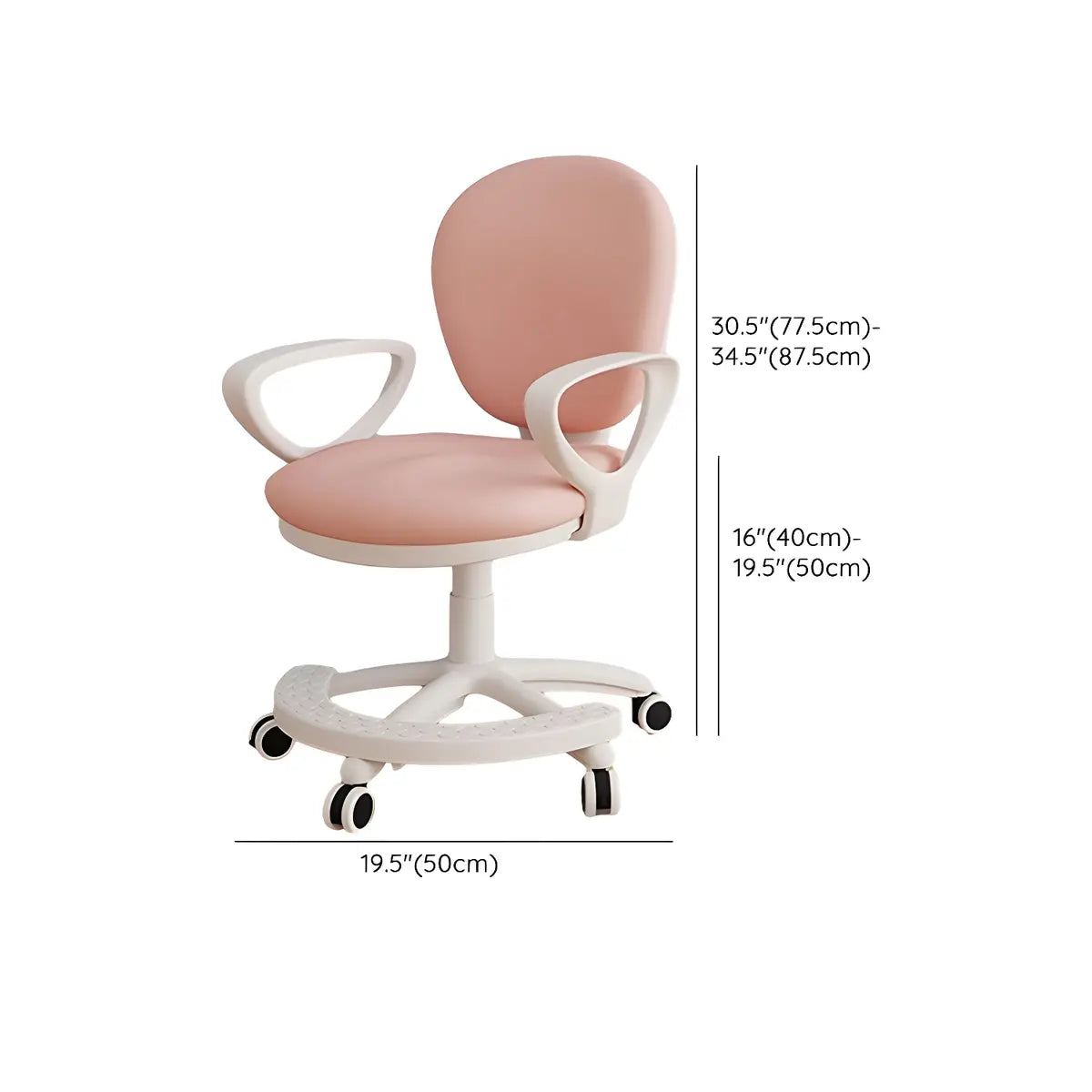 Modern Ergonomic Mesh Swivel Base Pink Office Chair Image - 14