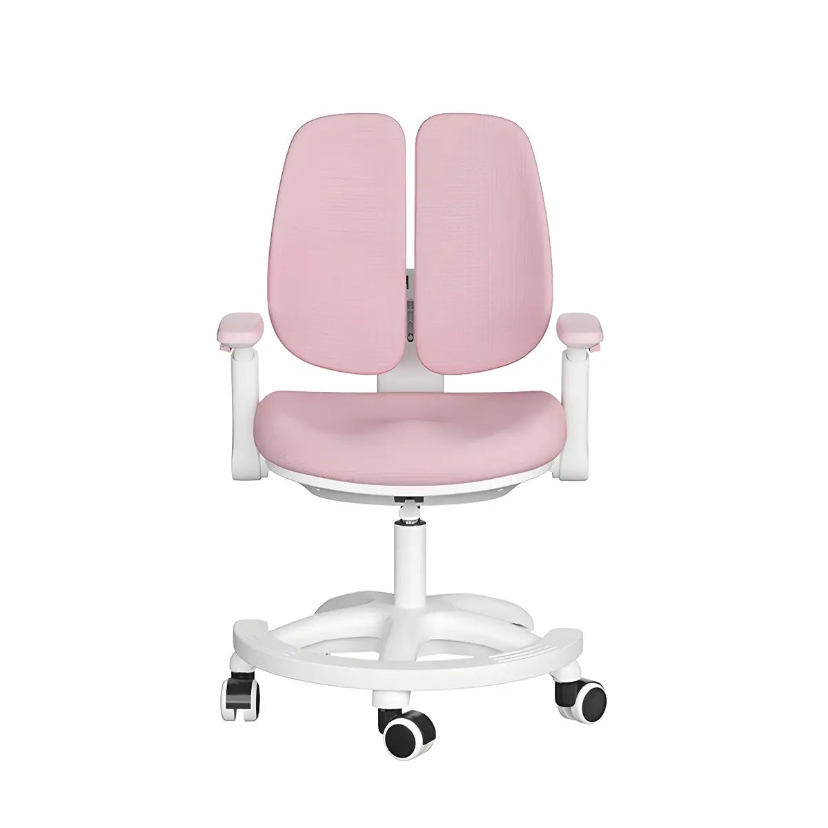 Modern Ergonomic Mesh Swivel Base Pink Office Chair Image - 8