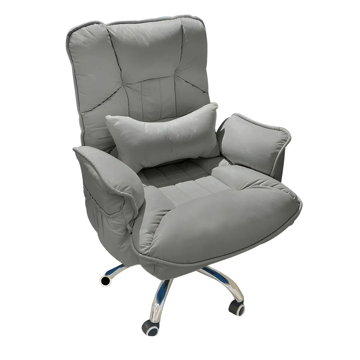 Modern Ergonomic Recliner Ivory Adjustable Office Chair Image - 2