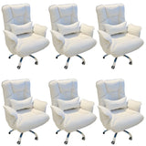 Modern Ergonomic Recliner Ivory Adjustable Office Chair Image - 23