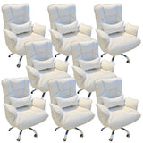 Modern Ergonomic Recliner Ivory Adjustable Office Chair Image - 24