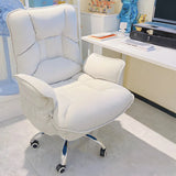 Modern Ergonomic Recliner Ivory Adjustable Office Chair Image - 3