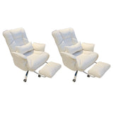 Modern Ergonomic Recliner Ivory Adjustable Office Chair Image - 35