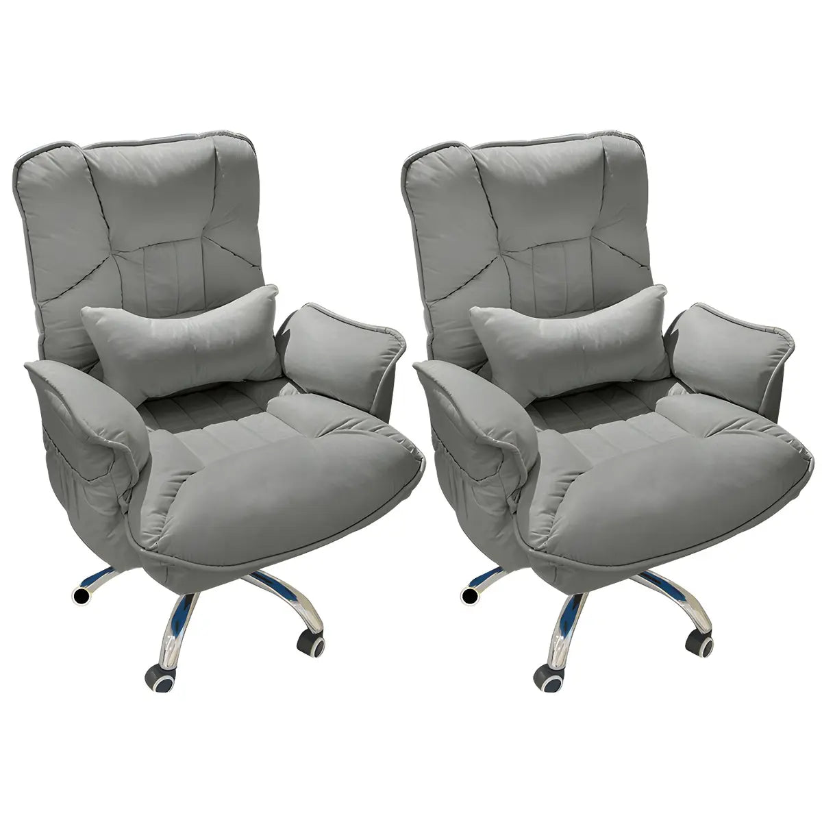 Modern Ergonomic Recliner Ivory Adjustable Office Chair Image - 4