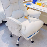 Modern Ergonomic Recliner Ivory Adjustable Office Chair Image - 7