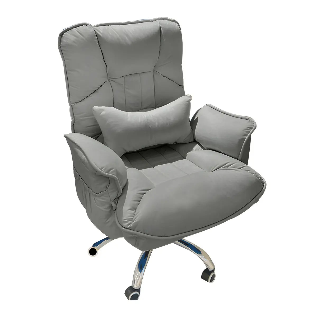 Modern Ergonomic Recliner Ivory Adjustable Office Chair Image - 9