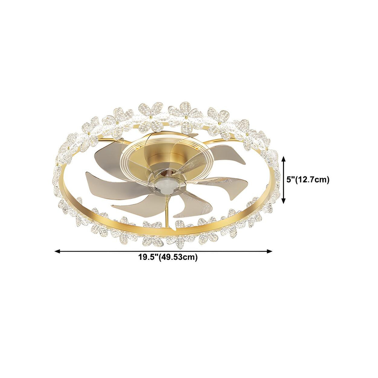 Modern Exquisite Crystal Garland Ceiling Fan with Light 