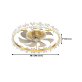 Modern Exquisite Crystal Garland Ceiling Fan with Light #size