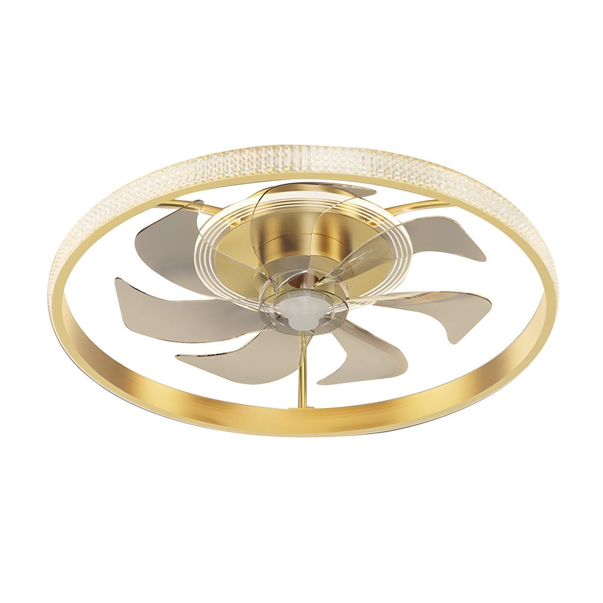 Modern Exquisite Crystal Garland Ceiling Fan with Light Image - 5