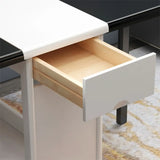 Modern Extendable Storage Rectangle Rubberwood Dining Table Image - 12