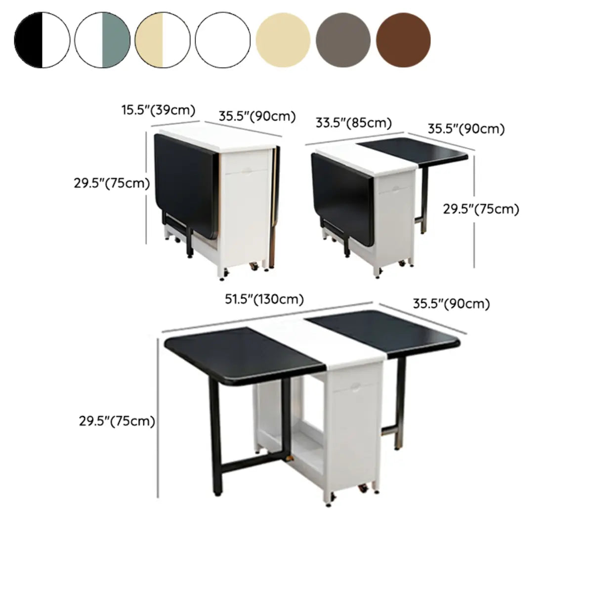 Modern Extendable Storage Rectangle Rubberwood Dining Table 