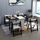 Modern Extendable Storage Rectangle Rubberwood Dining Table Image - 6