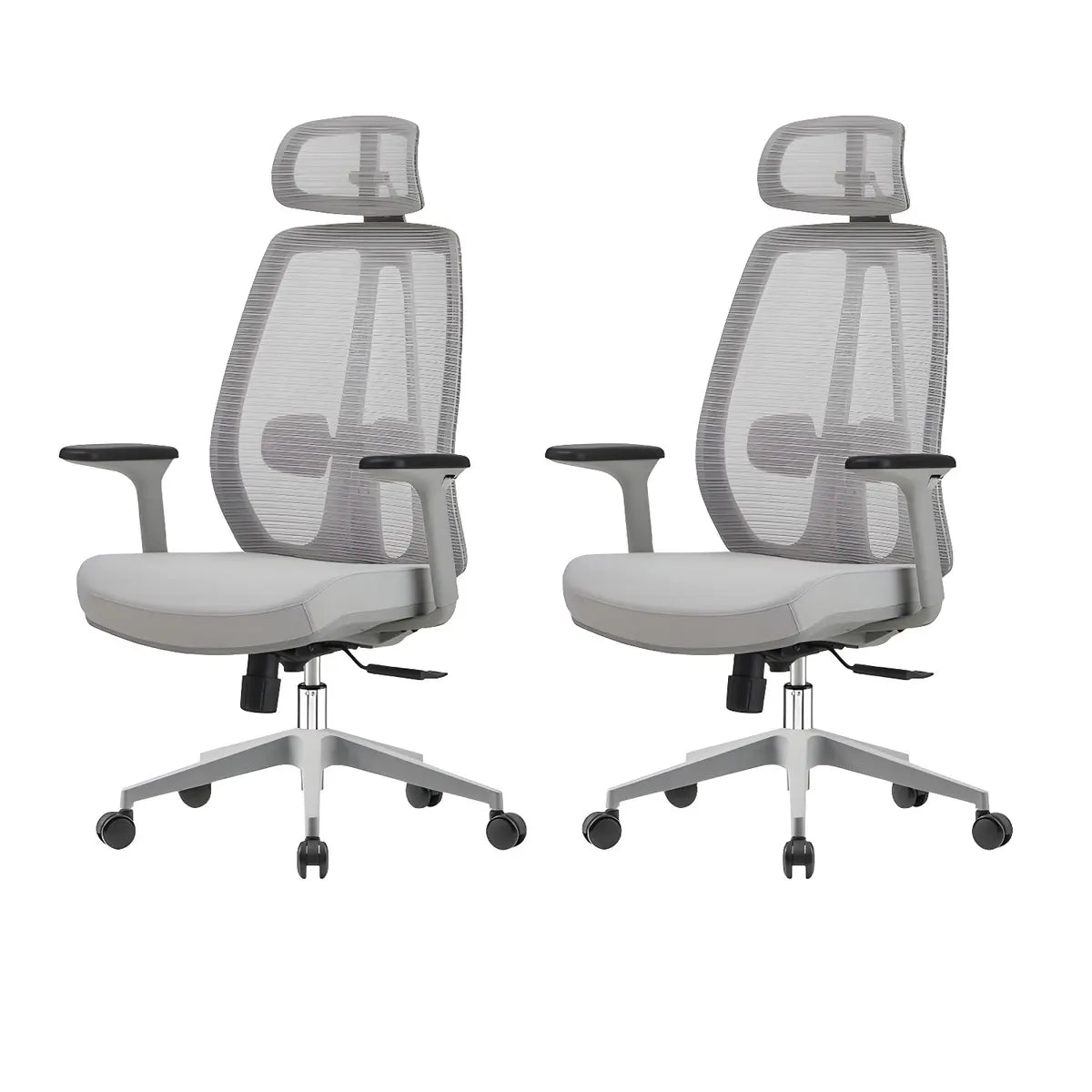 Modern Fabric Adjustable Wheels Ergonomic Office Chair Image - 13