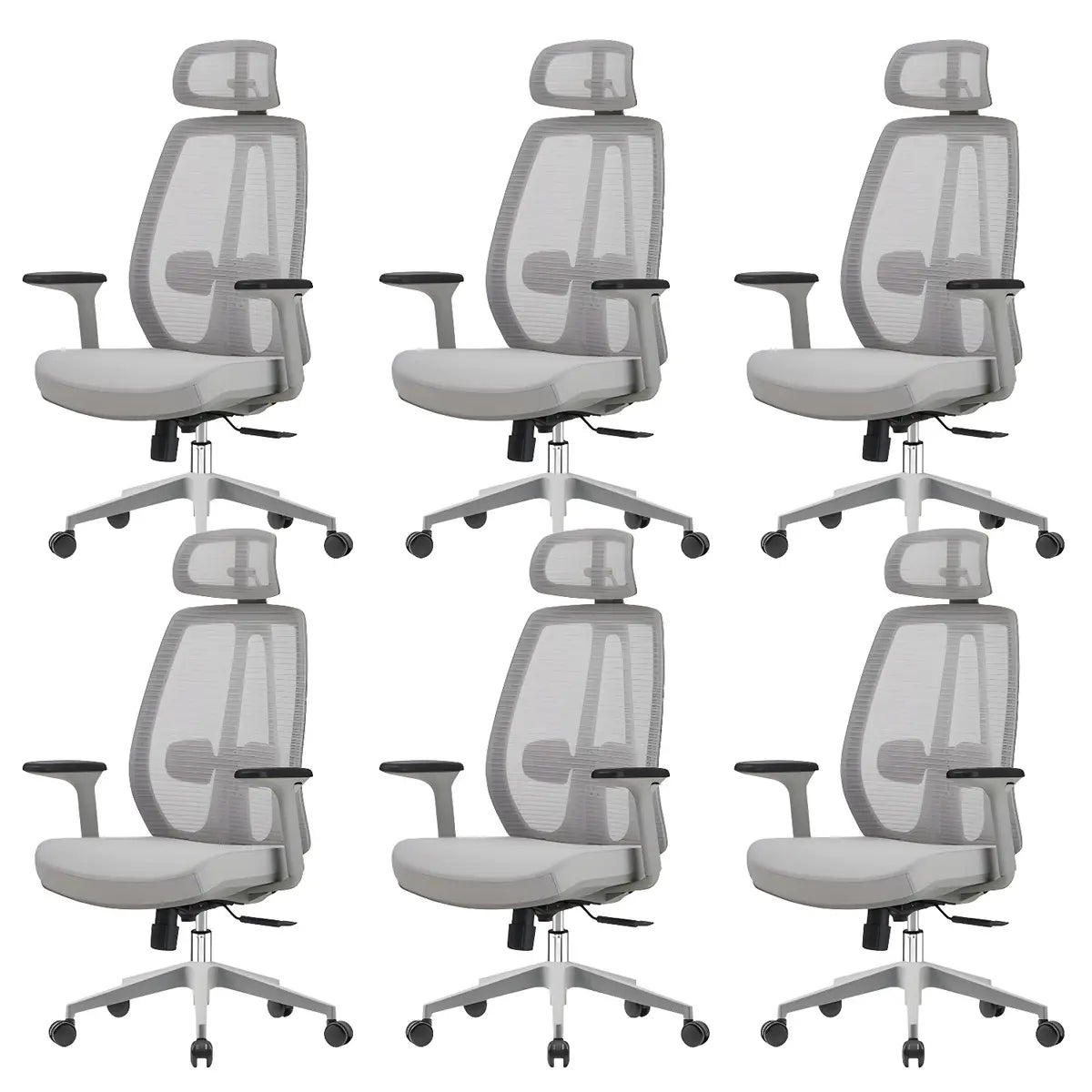 Modern Fabric Adjustable Wheels Ergonomic Office Chair Image - 17