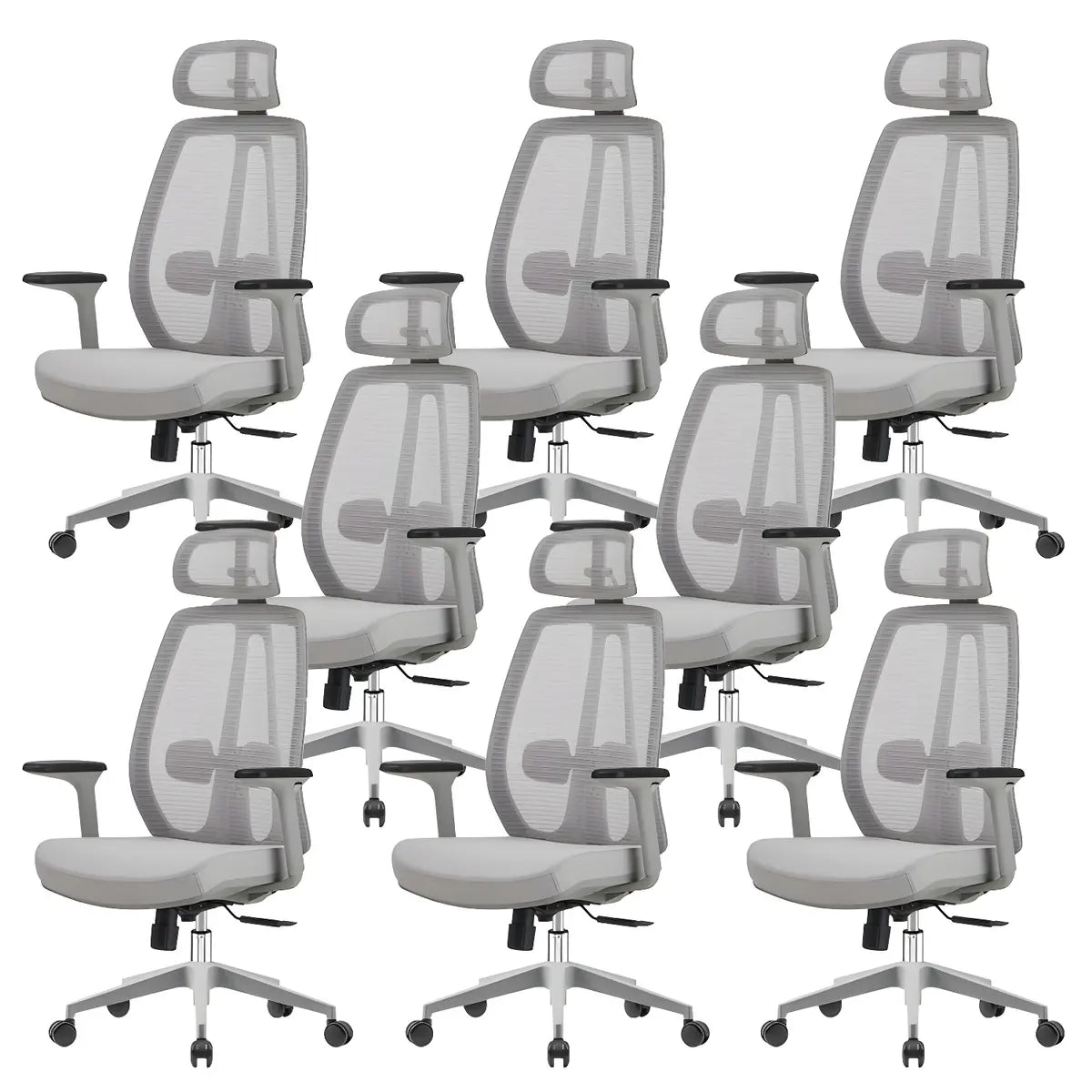 Modern Fabric Adjustable Wheels Ergonomic Office Chair Image - 18