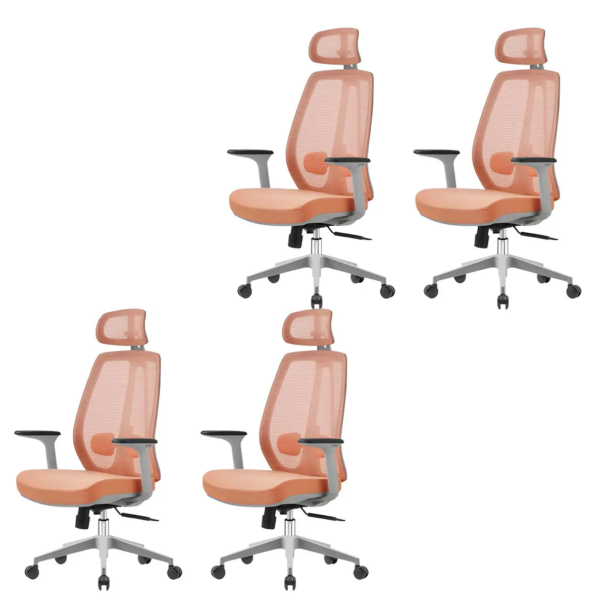 Modern Fabric Adjustable Wheels Ergonomic Office Chair Image - 20