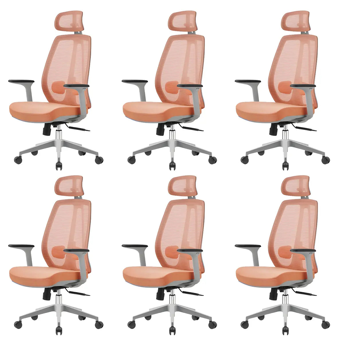 Modern Fabric Adjustable Wheels Ergonomic Office Chair Image - 21